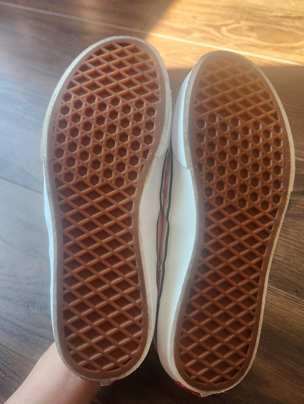 Vans Slip-On Checkerboard Sneakers in Light Pink & White - Picture 9 of 9